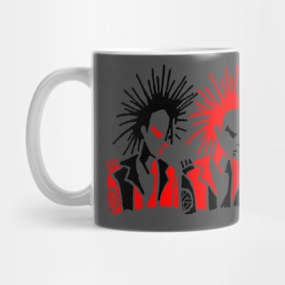 Punk Mates Red and Black by Blackout Design Mug